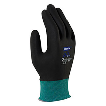 North by Honeywell X-Large NorthFlex Oil Grip 13 Gauge Cut Resistant Black Nitrile Palm Coated Work Gloves With Dark Green Seamless Nylon Liner And Knit Wrist