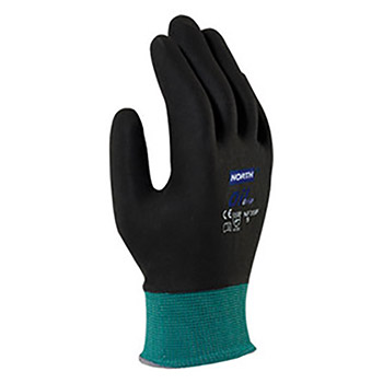 North by Honeywell 2X NorthFlex Oil Grip 13 Gauge Cut Resistant Black Nitrile Palm Coated Work Gloves With Dark Green Seamless Nylon Liner And Knit Wrist