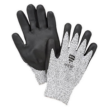 North by Honeywell Size 7 NorthFlex Light Task Plus II Black Cut Resistant Bi-Polymer Palm Coated Work Gloves With Gray Seamless Dyneema Liner And Knit Wrist
