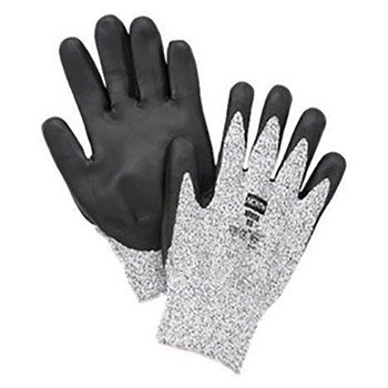 North by Honeywell Size 9 NorthFlex Light Task Plus II Black Cut Resistant Bi-Polymer Palm Coated Work Gloves With Gray Seamless Dyneema Liner And Knit Wrist