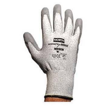 North by Honeywell Size 7 NorthFlex Answer 13 Gauge Cut Resistant Polyurethane Palm Coated Work Gloves With Seamless Dyneema Liner And Knit Wrist