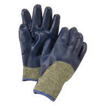 North By Honeywell X-Large Gray And Blue Nitri Task C5 10 gauge Regular Weight Aramid Steel Cut Resistant Gloves With Knit Wrist, Nylon Lined, Nitrile Coating And Aramid And Ateel Blend