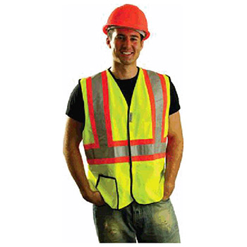OccuNomix X-Large Yellow OccuLux Lightweight Polyester Class 2 Two-Tone Vest With Front Hook And Loop Closure