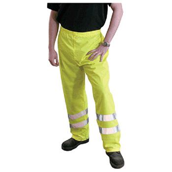 OccuNomix 3X Yellow OccuLux Lightweight Breathable Polyester Class E Pants With Snap Storm Flap Over Zipper FR