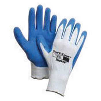 Honeywell Large Tuff-Coat 13 Cut Light Weight General Purpose Abrasion Resistant Blue Latex Palm And Fingertip Coated Work Gloves With Nylon Liner