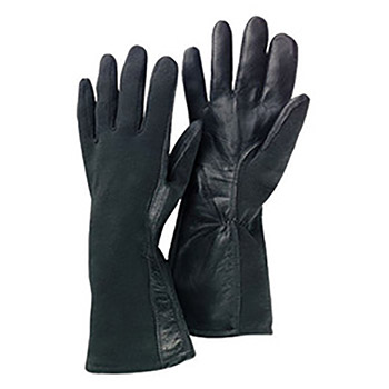 Honeywell Size 10 12 3-4" Black Sheepskin Heat Resistant Gloves With Keystone Thumb, Gauntlet Cuff, Nomex Back And Aramid Stitching