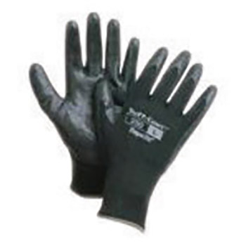 Honeywell Large Tuff-Coat 10 Cut Medium Weight General Purpose Abrasion Resistant Black Nitrile Palm And Fingertip Coated Work Gloves With Cotton And Polyester Knit Liner
