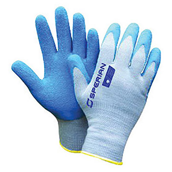 Honeywell Large Perfect-Coat 10 Cut Medium Weight General Purpose Blue Natural Rubber Palm And Fingertip Coated Work Gloves With Seamless Cotton And Polyester Knit Liner