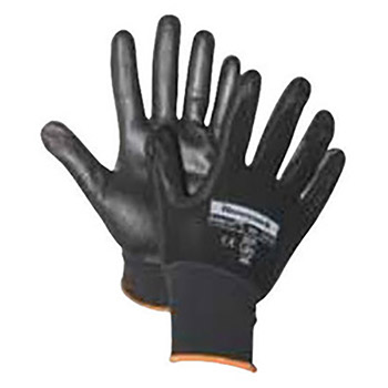 Honeywell Large Pure Fit 13 Gauge Light Weight Abrasion Resistant Black Foam Nitrile Palm And Fingertip Coated Work Glove With Black Seamless Knit Nylon Liner