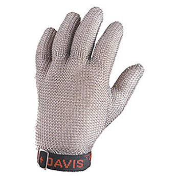 Honeywell Large Blue Sperian Whiting + Davis Stainless Steel Ambidextrous Fully Enclosed Cut Resistant Gloves With Wrist Strap Cuff And Mesh Lined