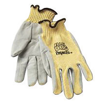 Honeywell Jumbo Yellow And Gray Sperian BullDog Standard Weight Leather Cut Resistant Gloves With Kevlar Shell And Reinforced Leather Thumb Crotch