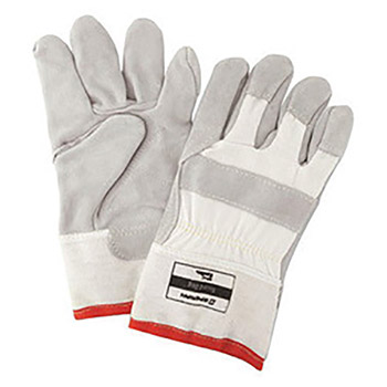 Honeywell PERKV224D One Size Fits Most White Guard Dog Leather Cut Resistant Gloves With Seamless Knit Wrist, Kevlar Lined, Reinforced Kevlar Stitched Palm