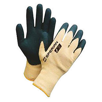 Honeywell Large Tuff-Coat III 10 Cut Medium Weight General Purpose Cut Resistant Blue Natural Rubber Palm And Fingertip Coated Work Gloves With Kevlar And Steel Blend Liner And Knit Wrist