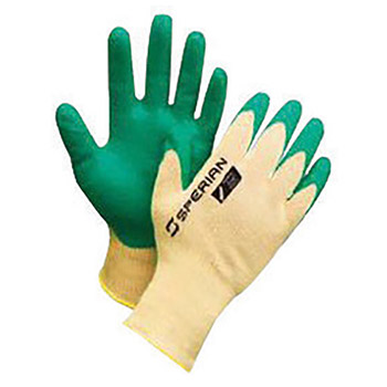 Honeywell X-Large Tuff-Coat III 10 Cut Medium Weight General Purpose Cut Resistant Green Nitrile Palm And Fingertip Coated Work Gloves With Yellow Kevlar Liner And Knit Wrist