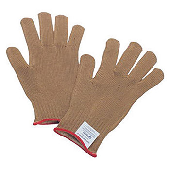 Honeywell Large Gold Sperian Perfect Fit 7 gauge Heavy Weight Cut Resistant Gloves With Continuous Knit Wrist And Three Strands Stainless Steel Core Shell