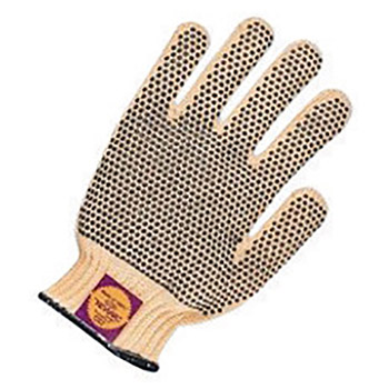 Honeywell Jumbo Yellow Sperian Perfect Fit | Tuff-Knit Extra Dotted Style 7 gauge Heavy Weight Kevlar Cut Resistant Gloves With Seamless Knit Wrist And PVC Dots Coating