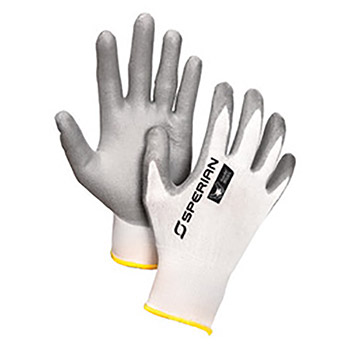 Honeywell Large Pure Fit 13 Cut Light Weight General Purpose Gray Polyurethane Palm And Fingertip Coated Work Gloves With White Nylon Liner