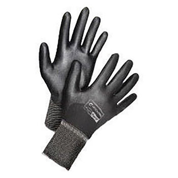 Honeywell Large Pure Fit 13 Cut Light Weight Black Polyurethane 3-4 Dipped Palm And Finger Coated Work Gloves With Black Nylon Liner And Continuous Knit Cuff