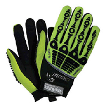 HexArmor 4026-9 Size 9 Black And Hi-Vis Green Chrome Series Cut 5 Impact Hi-Vis SuperFabric Cut Resistant Gloves