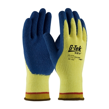 Protective Industrial Products G-Tek K-Force 7 Gauge Medium Weight Cut Resistant Blue Latex Palm And Fingertip Coated Work Gloves With Elastic Knit Cuff, Per Dz