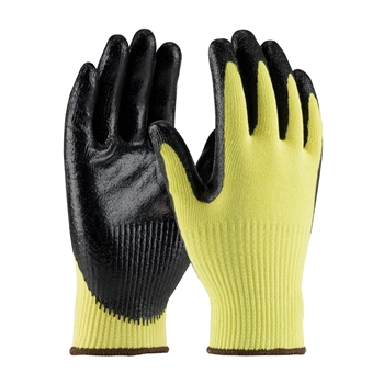 Protective Industrial Products Large G-Tek CR 10 Gauge Medium Weight Cut Resistant Black Solid Nitrile Palm And Fingertip Coated Work Gloves With Elastic Knit Cuff, Per Dz
