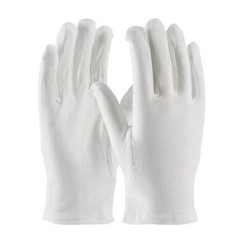 Protective Industrial Products White 9.7" Cabaret Seamless Knit Cotton Dress Inspection Gloves With Open Cuff, Per Dz