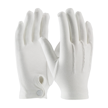 Protective Industrial Products White Cabaret Cotton Dress Inspection Gloves With Raised Stitching On Back And Snap Wrist Closure, Per Dz