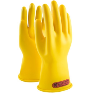 PIP NOVAX Rubber Insulating Glove, Yellow Natural Rubber, Rolled Cuff, Class O, Size 9, Per Pr