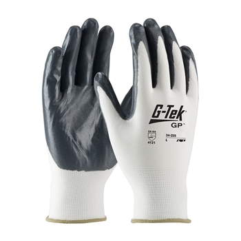 Protective Industrial Products G-Tek NN Cut Resistant Gray Solid Nitrile Palm And Fingertip Coated Work Gloves With Continuous Knit Cuff