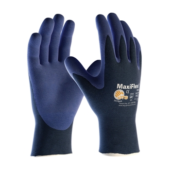 Protective Industrial Products MaxiFlex Elite by ATG Ultra Light Weight Blue Micro-Foam Nitrile Palm And Fingertip Coated Work Glove With Blue Seamless Nylon Knit Liner And Continuous Knitwrist, Per Dz