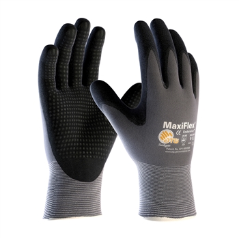Protective Industrial Products 34-844-L MaxiFlex Endurance by ATG 15 Gauge Abrasion Resistant Black Micro-Foam Nitrile Palm And Fingertip Coated Work Gloves With Gray Seamless Knit Nylon Liner And Continuous Knit Wrist, Per Dz