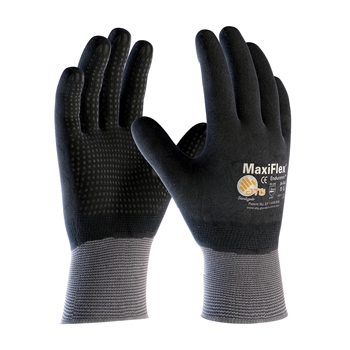 Protective Industrial Products MaxiFlex Endurance by ATG 15 Gauge Abrasion Resistant Black Micro-Foam Nitrile Palm And Fingertip Coated Work Gloves With Gray Seamless Knit Nylon Liner And Continuous Knit Cuff, Per Dz
