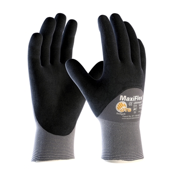 Protective Industrial Products PIP34-875 MaxiFlex Ultimate by ATG 15 Gauge Abrasion Resistant Black Micro-Foam Nitrile Palm, Finger And Knuckle Coated Work Gloves With Gray Seamless Knit Nylon And Lycra Liner And Continuous Knit Wrist, Per Dz