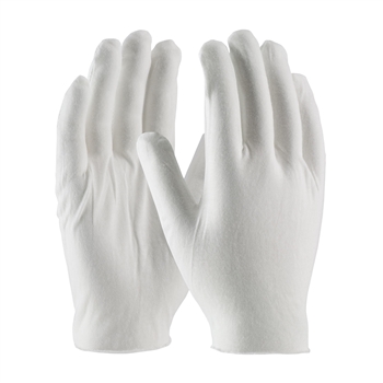 Protective Industrial Products White 8.7" CleanTeam Medium Weight Two Piece Cotton Critical Environment Reversible Lisle Inspection Gloves With Unhemmed Cuff, Per Dz