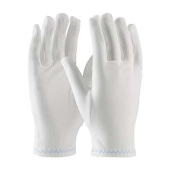 Protective Industrial Products Large White 9.3" CleanTeam Heavy Weight Stretch And Two Piece Nylon Full Fashion Critical Environment Reversible Inspection Gloves With Zig Zag Stitched Rolled Hem Cuff, Per Dz