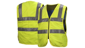 Pyramex CV200 Series ANSI Cooling Vest, Hi-Vis Class 2, Inner Evaporative PVA, Soft Polyester Quilted Outer Shell, Zipper Front Closure, Adjustable Waist Band Hook and Loop, Reusable and Machine Washable, Per Each