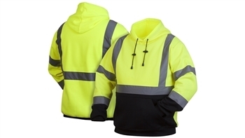 Pyramex Lime Hi-Vis Pull Over Sweat Shirt with Hood