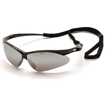 Pyramex SB6370SP PMXTREME Frame, Black, Lens, Silver Mirror with Cord Safety Glasses - Dozen