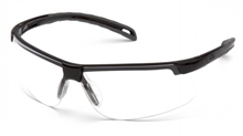 Pyramex Ever-Lite Black Frame Safety Glasses, Clear H2X Anti-Fog Lens, Per Dz