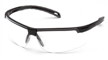Pyramex Ever-Lite Black Frame Safety Glasses, Clear H2X Anti-Fog Lens, Per Dz