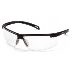 Pyramex Ever-Lite Black Frame Safety Glasses, Clear +1.5 H2MAX Anti-Fog  Lens Readers, Per 6 Pr