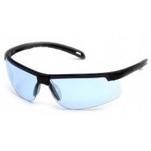Pyramex Ever-Lite Black Frame Safety Glasses, Infinity Blue H2XMAX Anti-Fog Lens, Per Dz