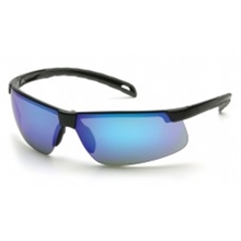 Pyramex Ever-Lite Black Frame Safety Glasses, Ice Blue Mirror Lens, Per Dz