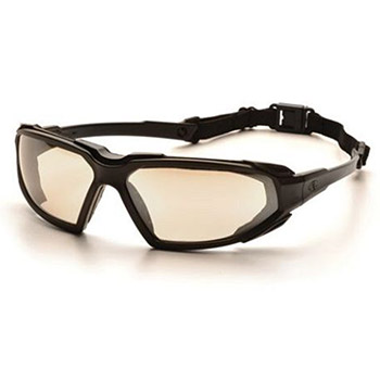 Pyramex SBB5080DT Highlander Frame, Black, Lens, Indoor/Outdoor Mirror Anti-Fog Safety Glasses - Dozen