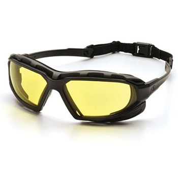 Pyramex SBG5030DT Highlander XP Frame, Black-Gray, Lens, Amber Anti-Fog Safety Glasses, SBG5030 - Dozen