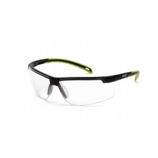 Pyramex Ever-Lite Black/Lime Frame Safety Glasses, Clear H2MAX Anti-Fog Lens, Per Dz