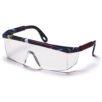 Pyramex SM410S Integra & Frame, Mixed Blue, Lens, Clear Safety Glasses - Dozen