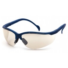 Pyramex SMB1880S Venture 2 & Frame, Metallic Blue, Lens, Indoor/Outdoor Mirror Safety Glasses, SMB - Dozen