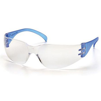 Pyramex Safety Glasses Intruder Frame Blue Temples Clear Hardcoated SN4110S