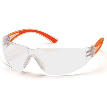 Pyramex Safety Glasses Cortez Frame Orange Temples Clear SO3610S